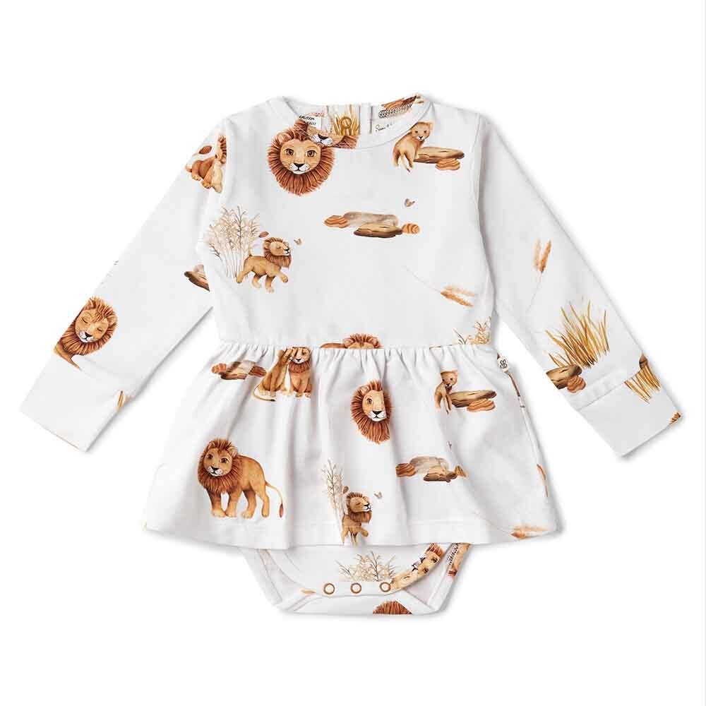 Lion Long Sleeve Organic Dress - View 4