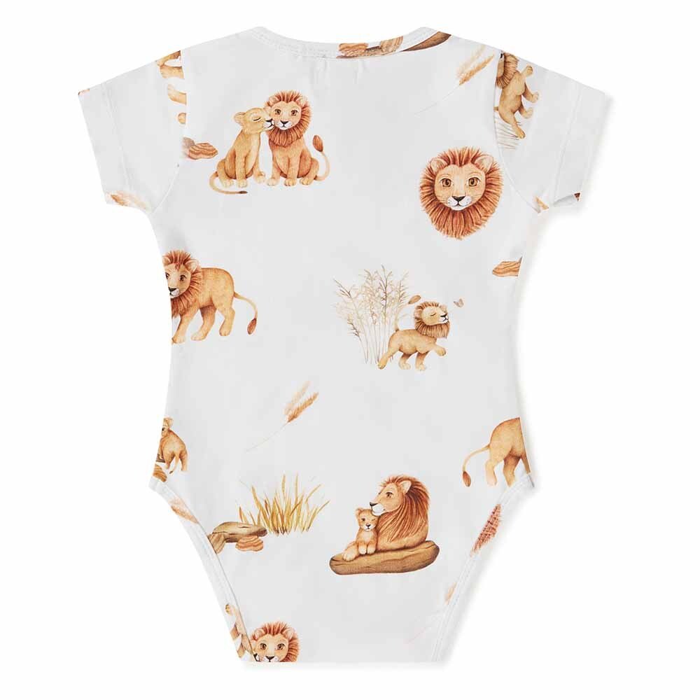 Lion Short Sleeve Organic Bodysuit - View 3