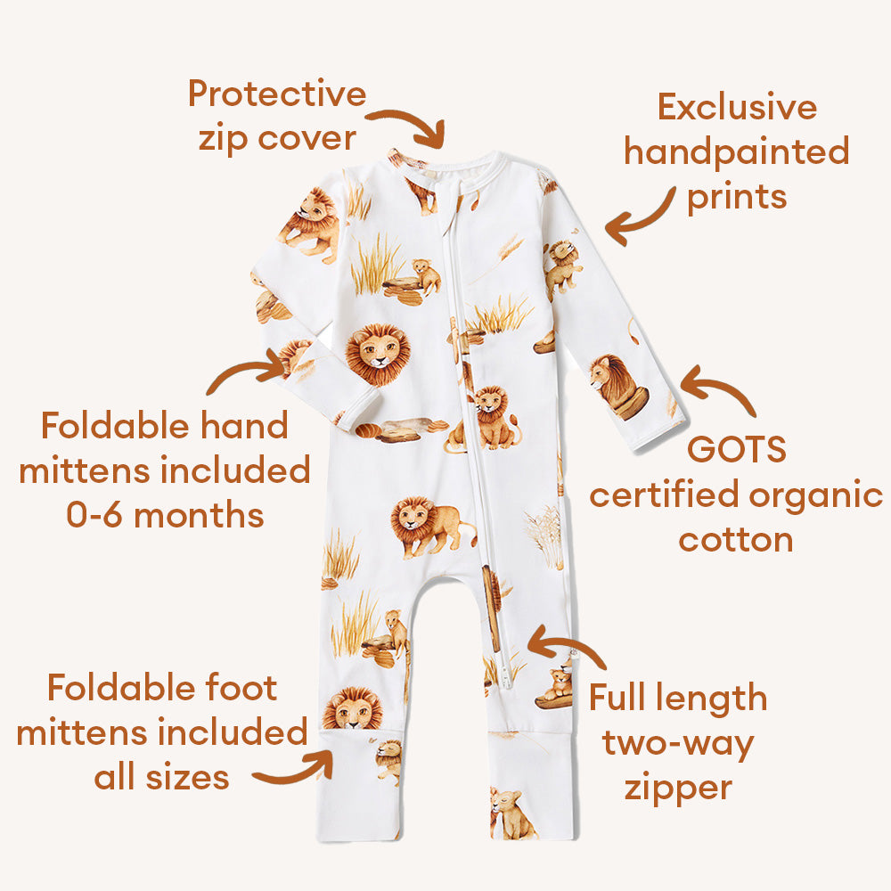 Lion Organic Snugglesuit Convertible Romper - View 4