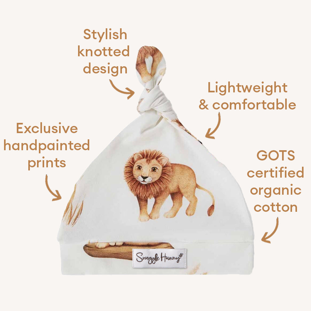 Lion Organic Knotted Beanie - View 4