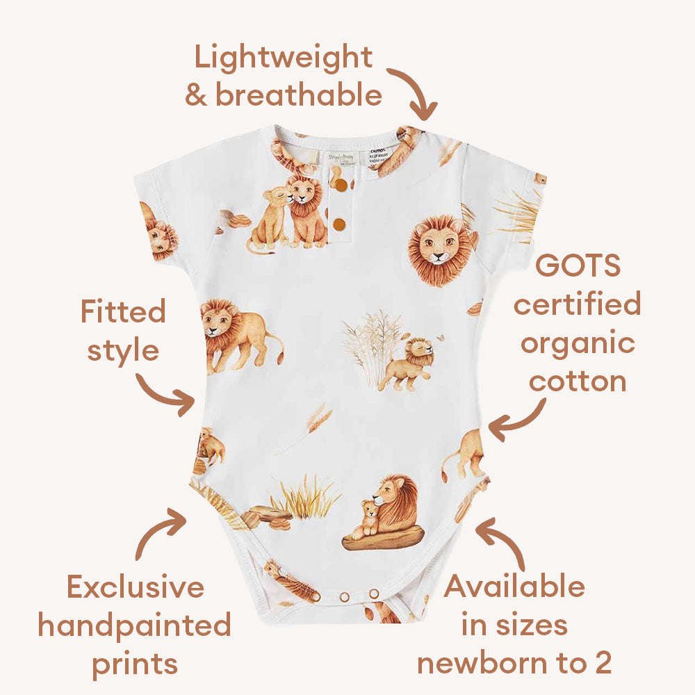 Lion Short Sleeve Organic Bodysuit - View 4