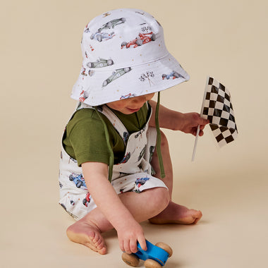 Little Racers Reversible Cotton Bucket Hat | Snuggle Hunny