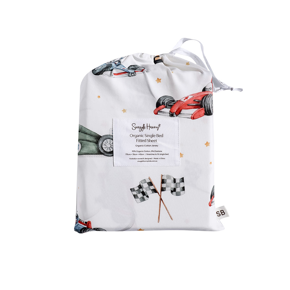 Little Racers Organic Cotton Fitted Sheet - View 4