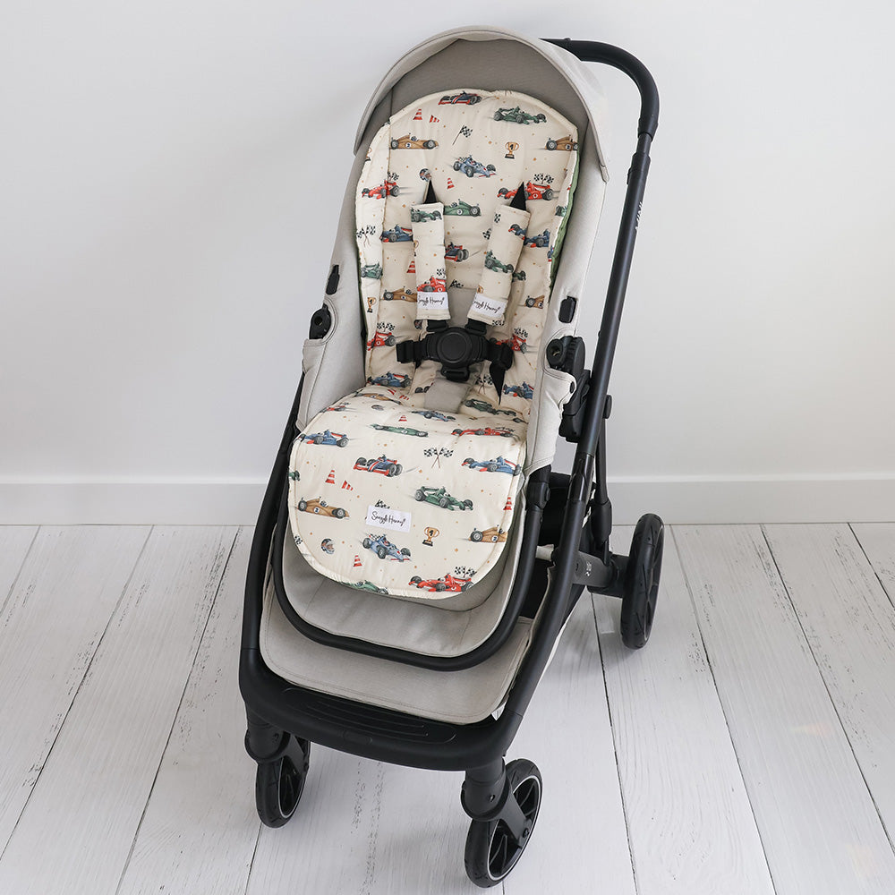 Bundle - Little Racers Pram Liner & Strap Cover Set - View 4
