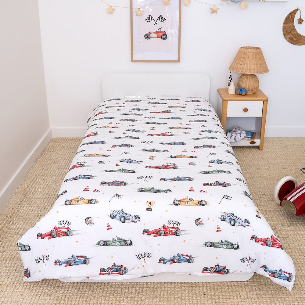 Little Racers Organic Cotton Quilt Cover - View 1