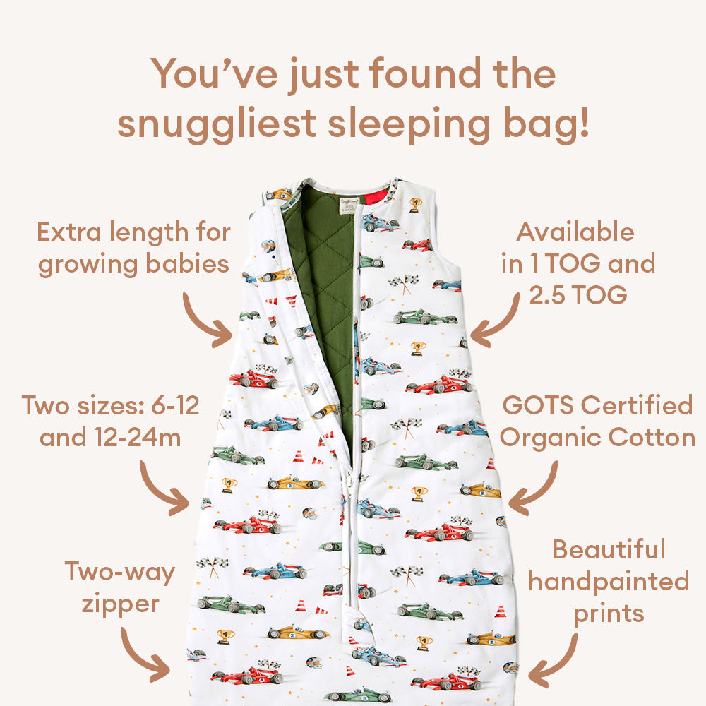 Little Racers Organic Sleeping Bag 1.0 TOG - View 4