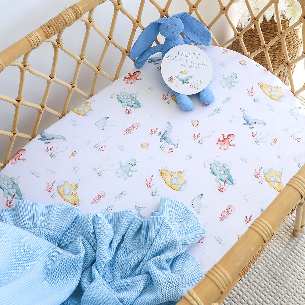Little Subs Organic Bassinet Sheet / Change Pad Cover - View 4