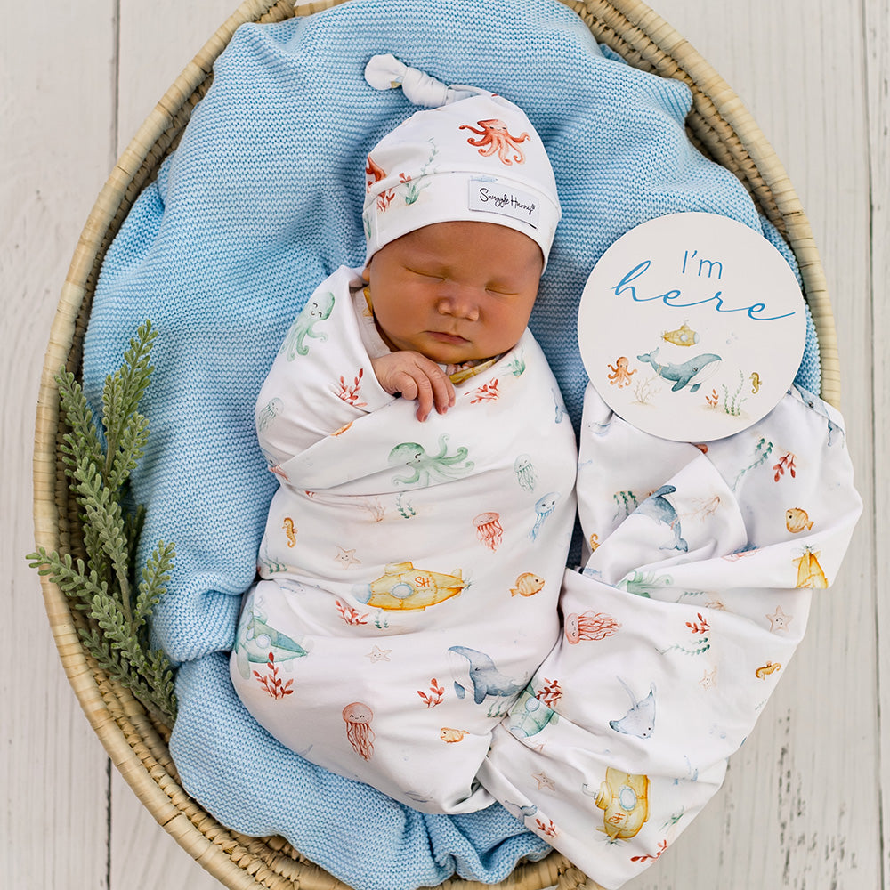 Little Subs & Aqua Reversible Milestone Cards - View 3