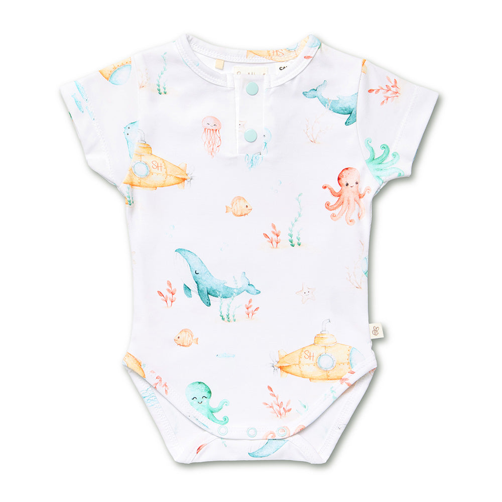 Little Subs Short Sleeve Organic Bodysuit - View 2