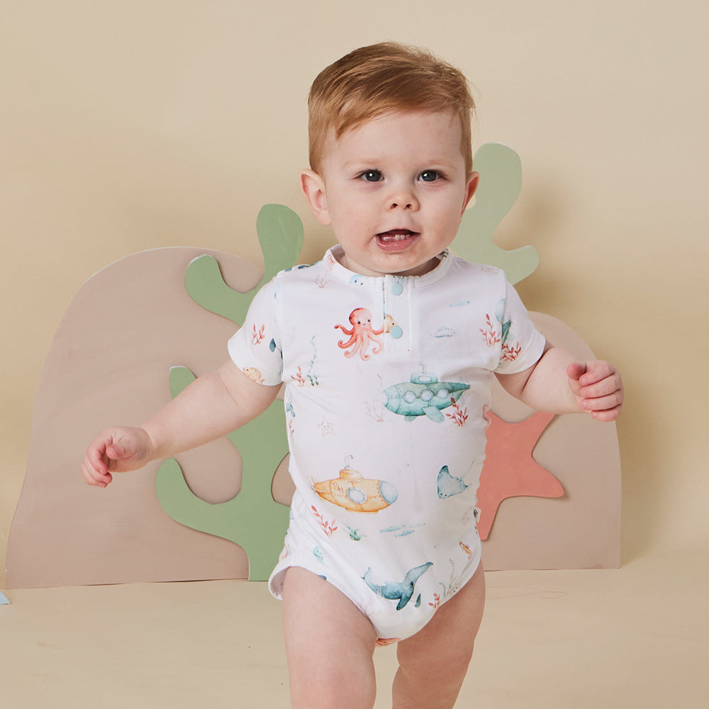 Little Subs Short Sleeve Organic Bodysuit - View 13