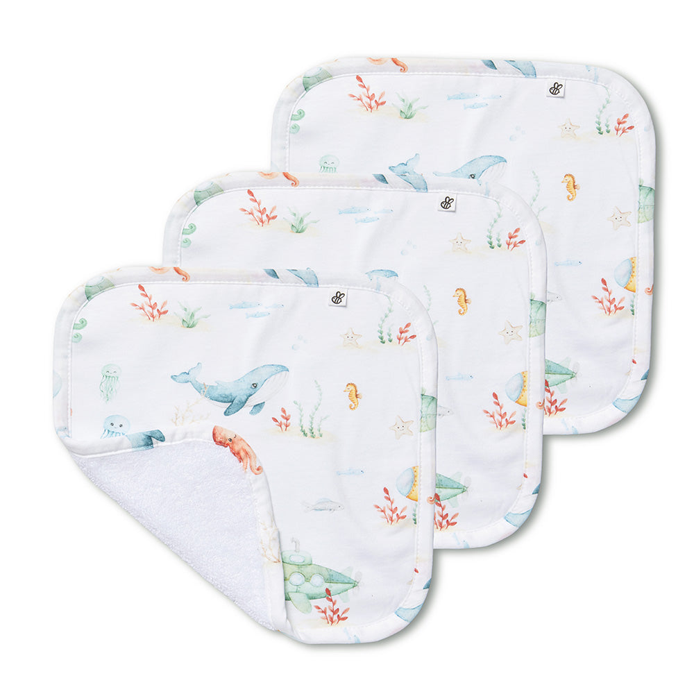 Little Subs Organic Baby Towel & Wash Cloth Set - View 5