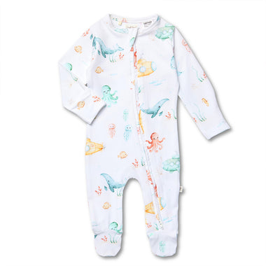 Little Subs Organic Snuggle Sleepsuit Zip Footie | Snuggle Hunny