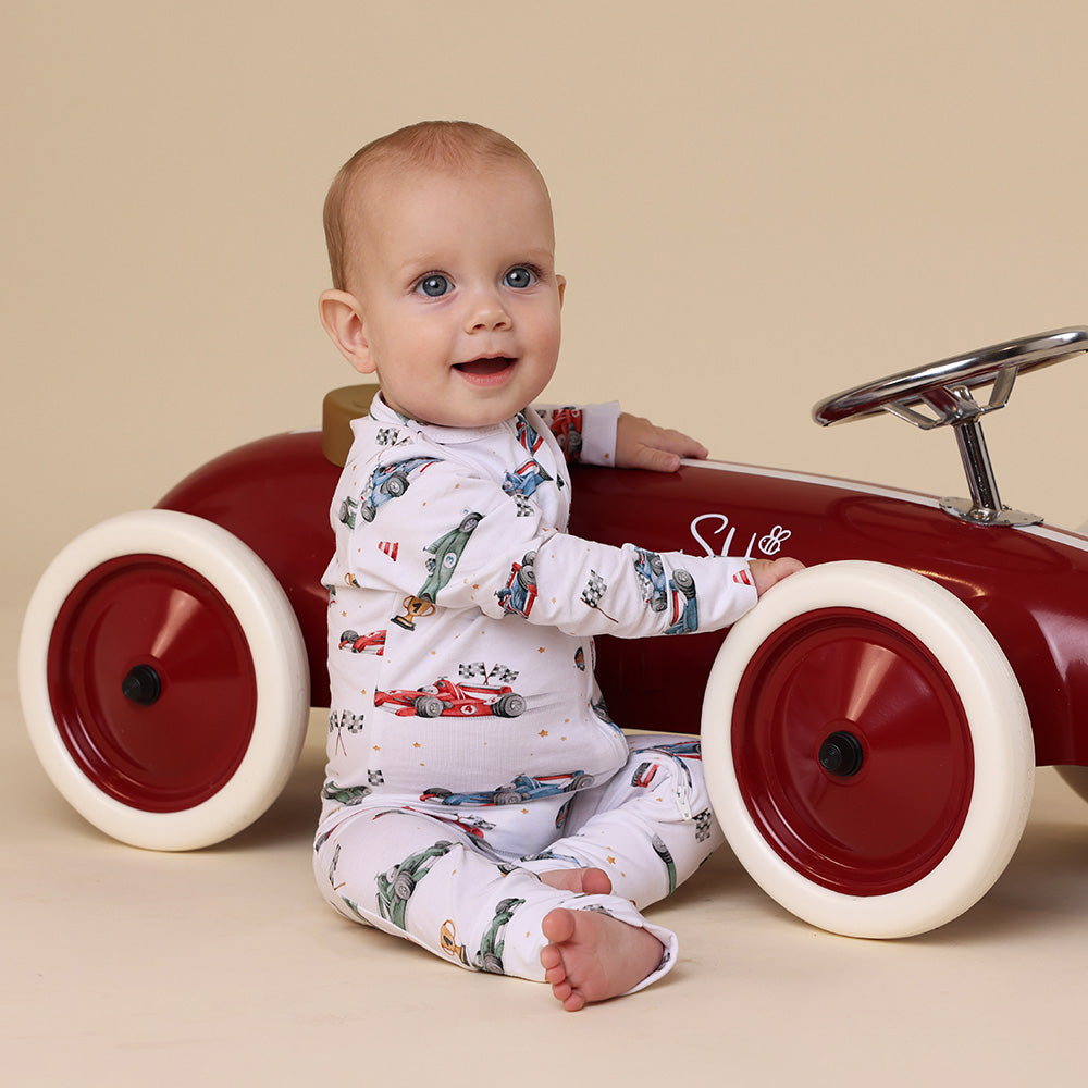 Little Racers Organic Snugglesuit Convertible Romper - View 8