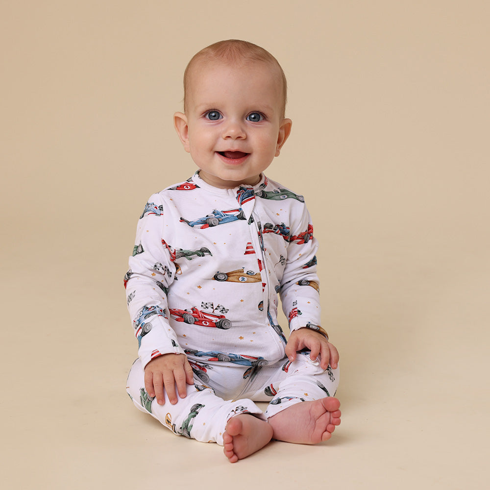 Little Racers Organic Snugglesuit Convertible Romper - View 7
