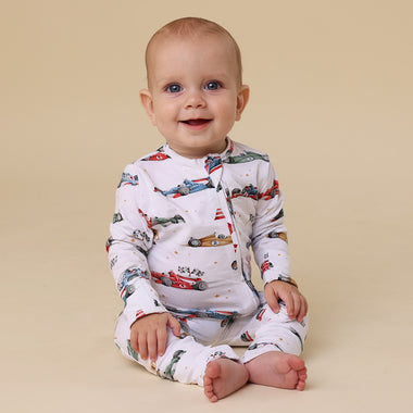 Little Racers Organic Snugglesuit Convertible Romper| Snuggle Hunny