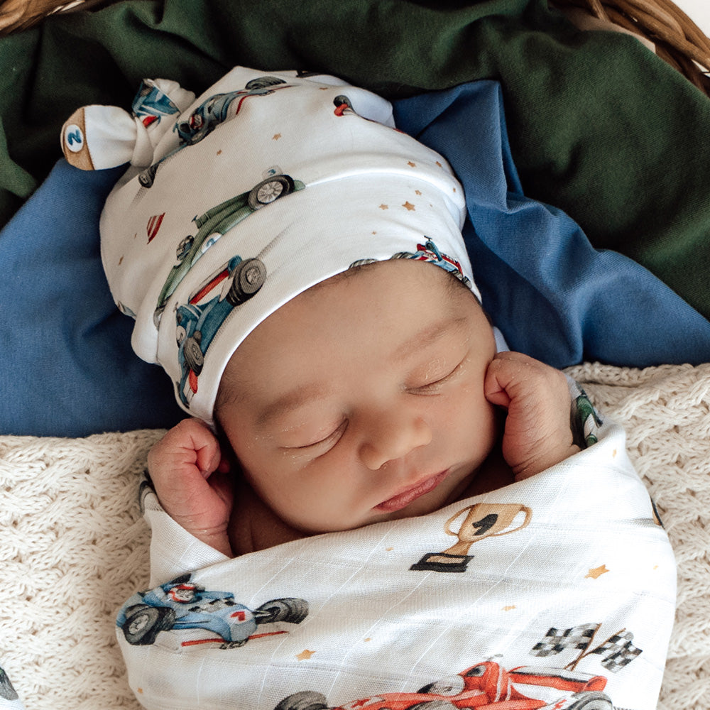 Little Racers Organic Knotted Beanie - View 5