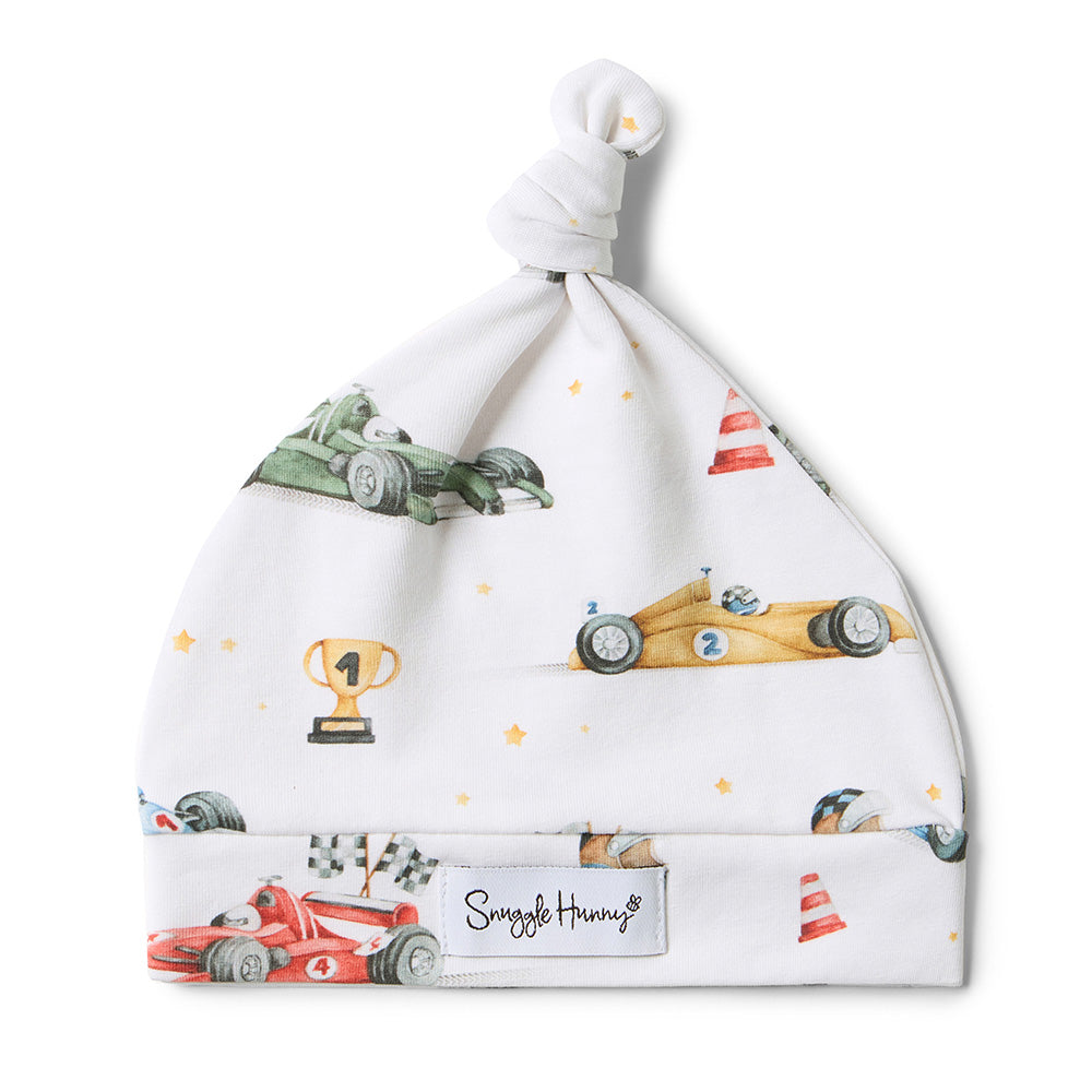 Little Racers Organic Knotted Beanie - View 2