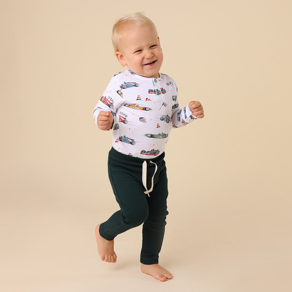 Little Racers Long Sleeve Organic Bodysuit - View 14