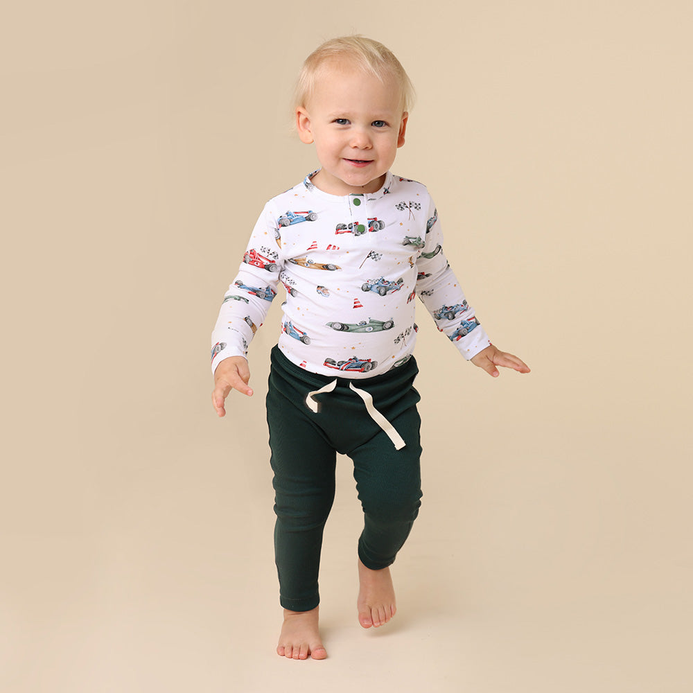 Little Racers Long Sleeve Organic Bodysuit - View 15