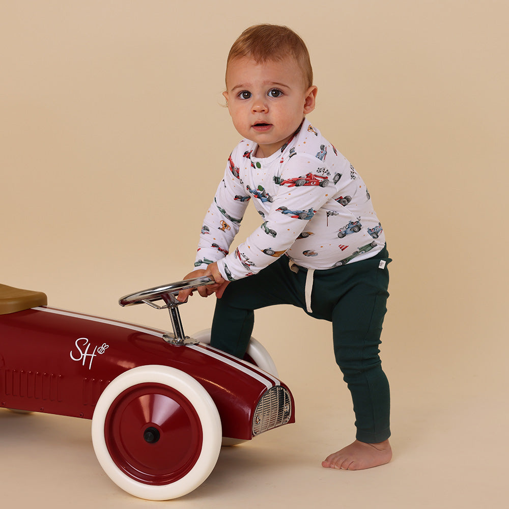 Little Racers Long Sleeve Organic Bodysuit - View 9
