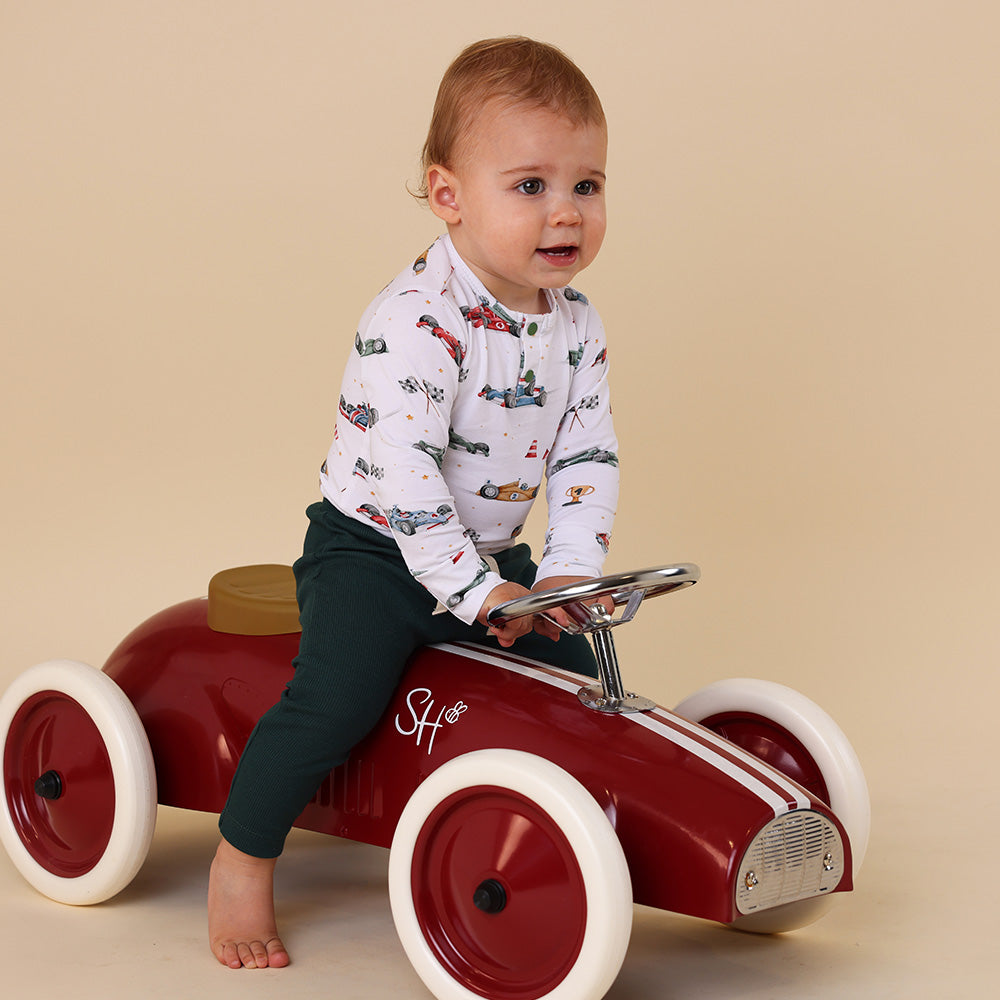 Little Racers Long Sleeve Organic Bodysuit - View 13