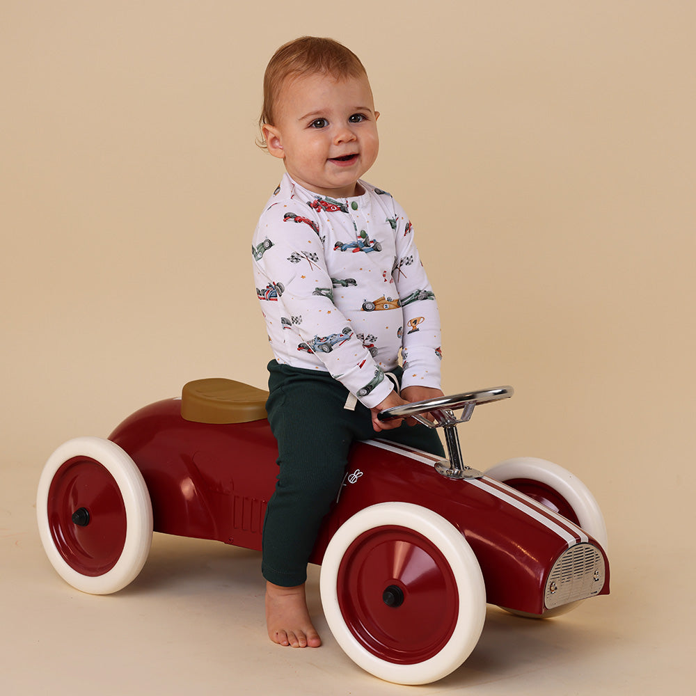 Little Racers Long Sleeve Organic Bodysuit - View 5