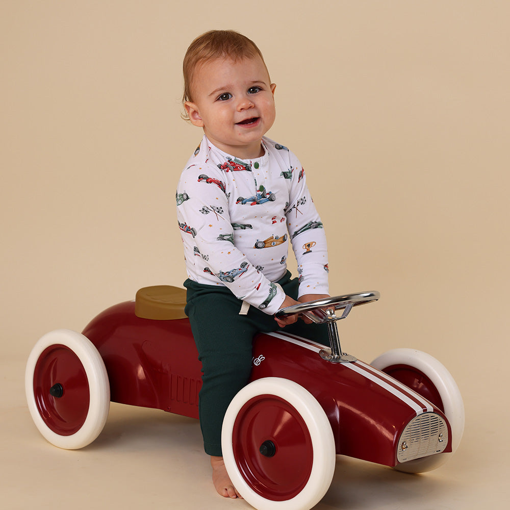 Little Racers Long Sleeve Organic Bodysuit - View 8