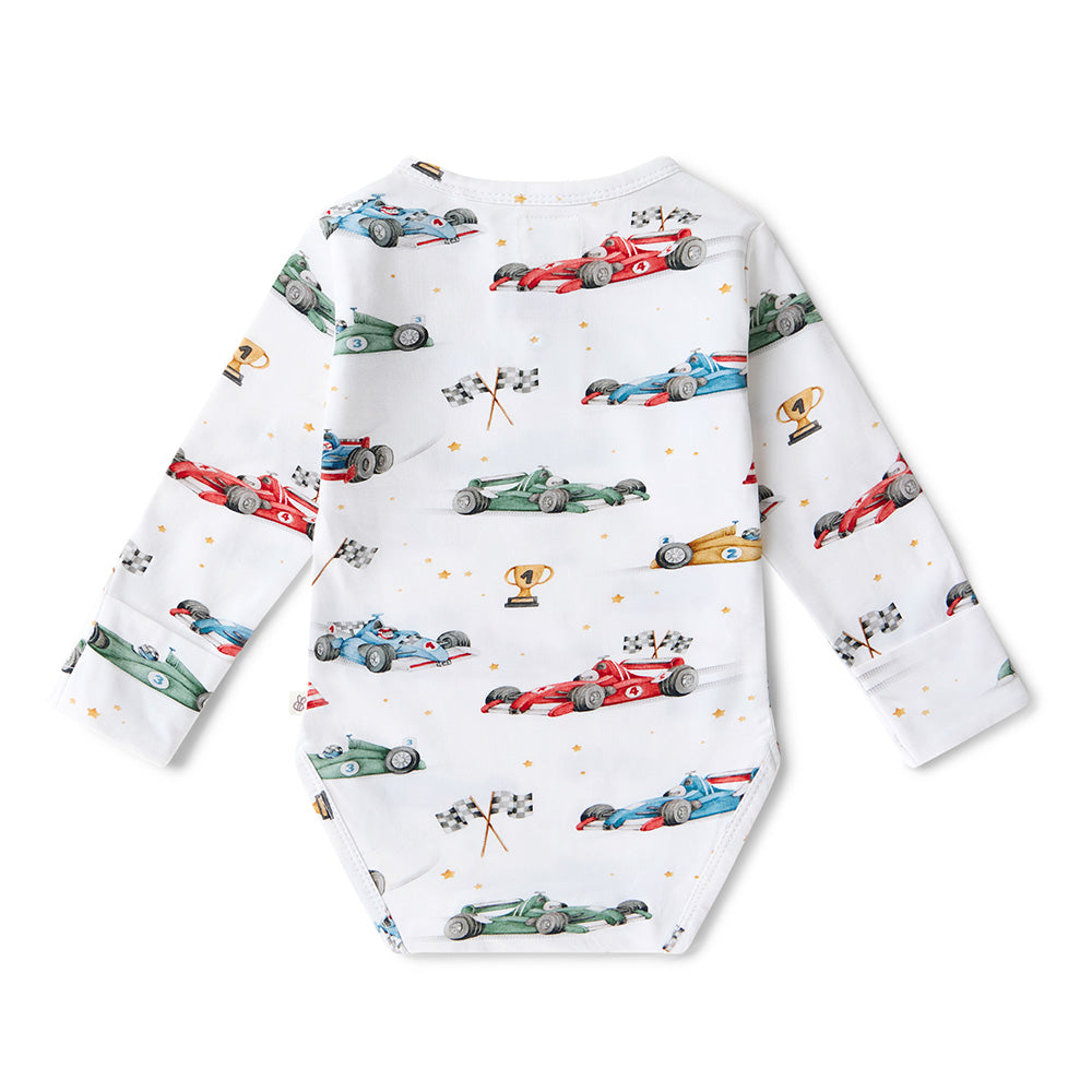 Little Racers Long Sleeve Organic Bodysuit - View 16