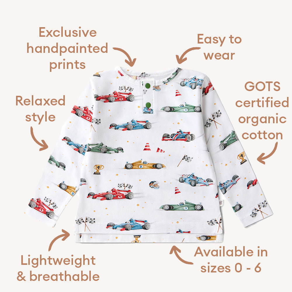 Little Racers Organic Long Sleeve Top - View 6