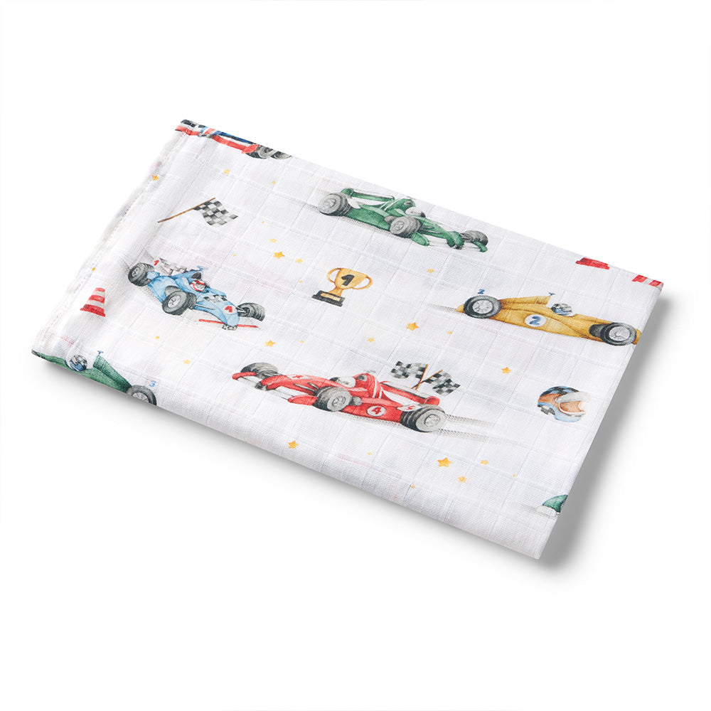 Little Racers Organic Muslin Wrap - View 2