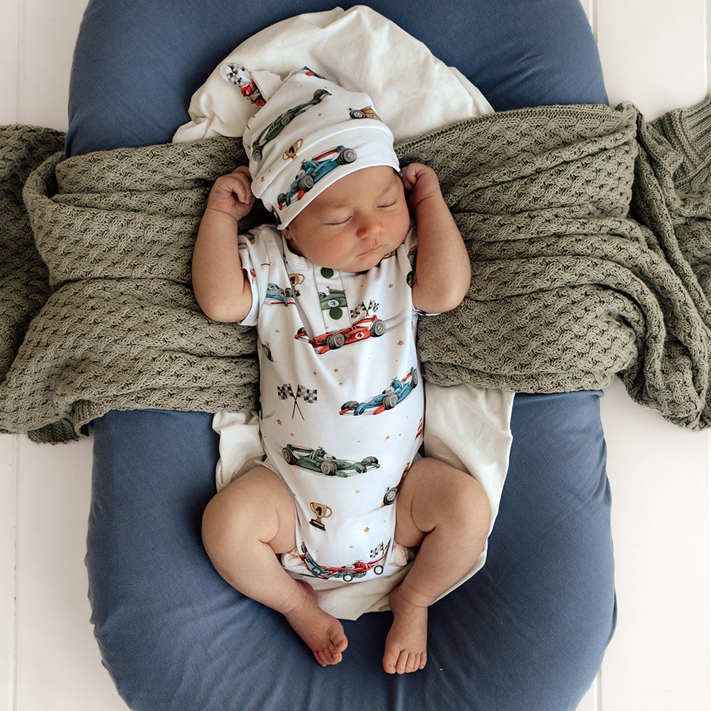 Little Racers Short Sleeve Organic Bodysuit - View 1
