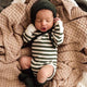 Olive Stripe Long Sleeve Organic Bodysuit - Thumbnail 7