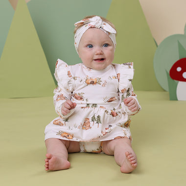 Bears Long Sleeve Organic Dress | Snuggle Hunny