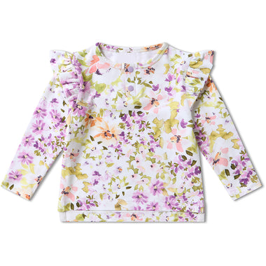 Isla Organic Long Sleeve Top with Frill | Snuggle Hunny