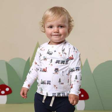 Trains Organic Long Sleeve Top | Snuggle Hunny