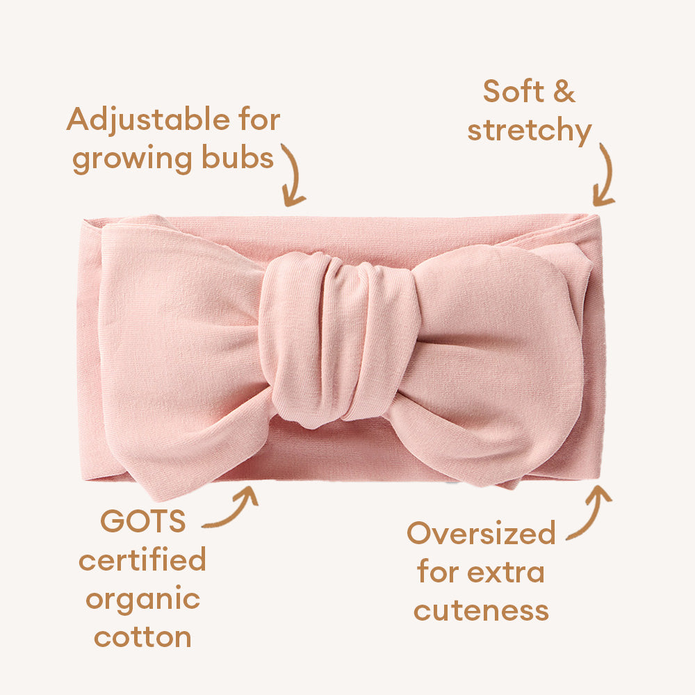 Lullaby Pink Organic Oversized Bow - View 6