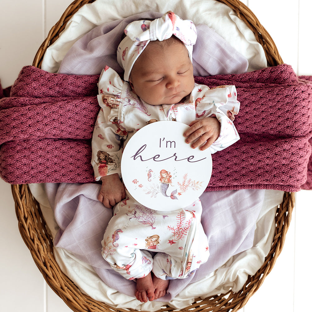 Mermaid & Lilac Reversible Milestone Cards - View 2