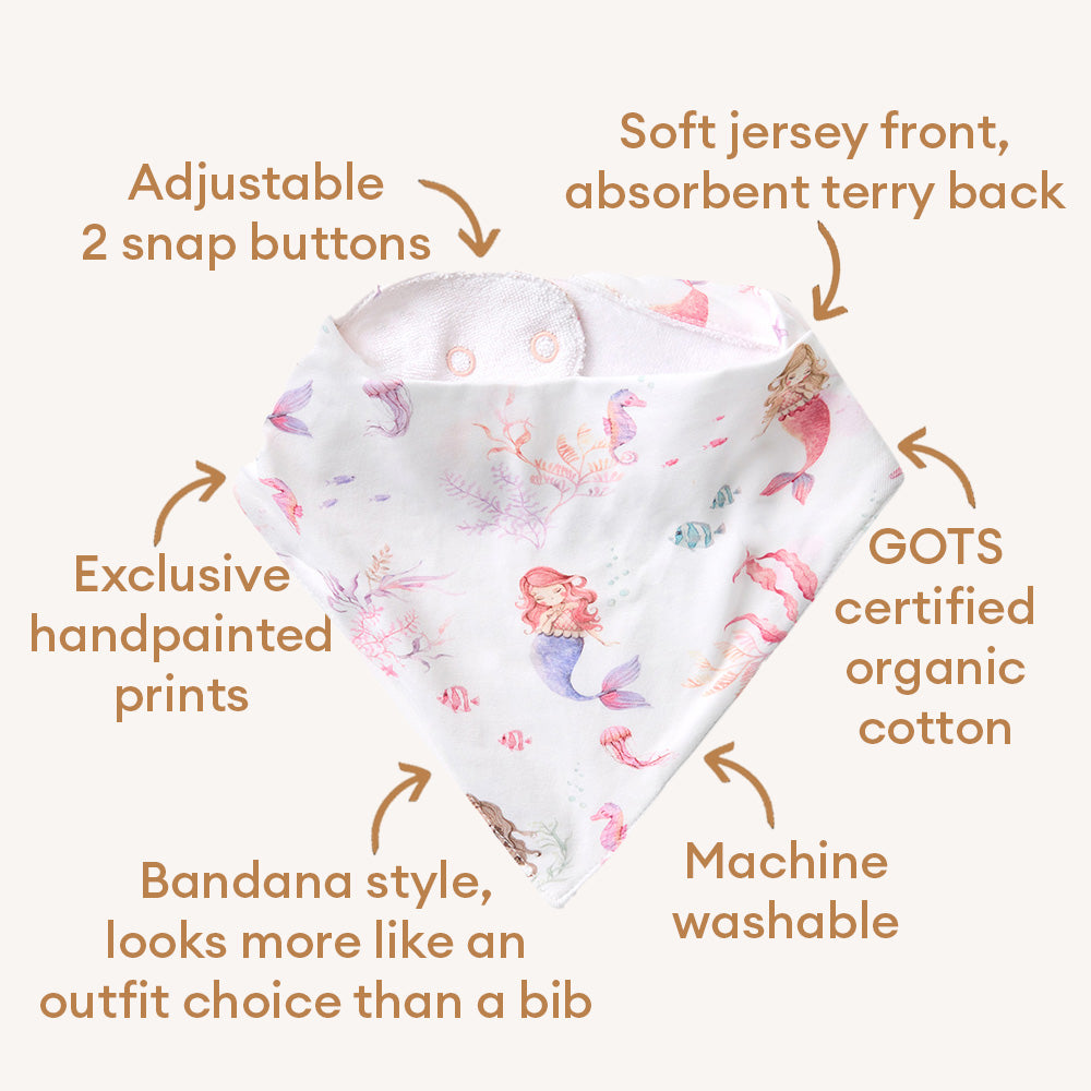 Mermaid Organic Dribble Bib - View 4