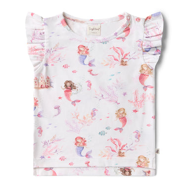 Mermaid Organic T-Shirt with Frill | Snuggle Hunny