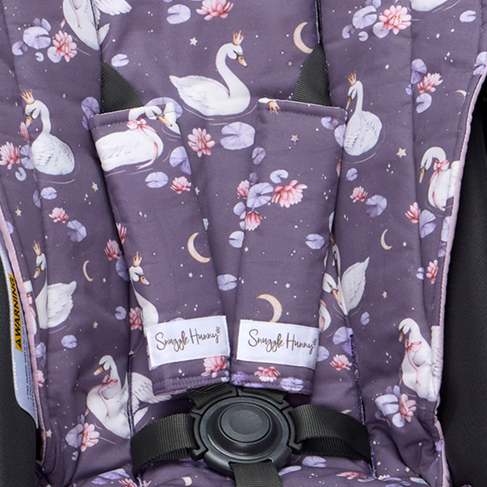 Midnight Swan Universal Reversible Pram Strap Covers - View 2