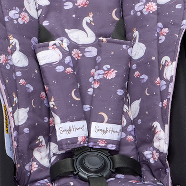 Midnight Swan Universal Pram Strap Covers | Snuggle Hunny