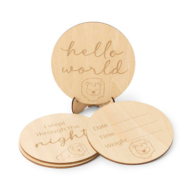 Milestone Cards - Lion Wooden Milestone Cards