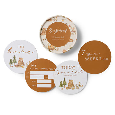 Bears & Bronze Reversible Milestone Cards | Snuggle Hunny