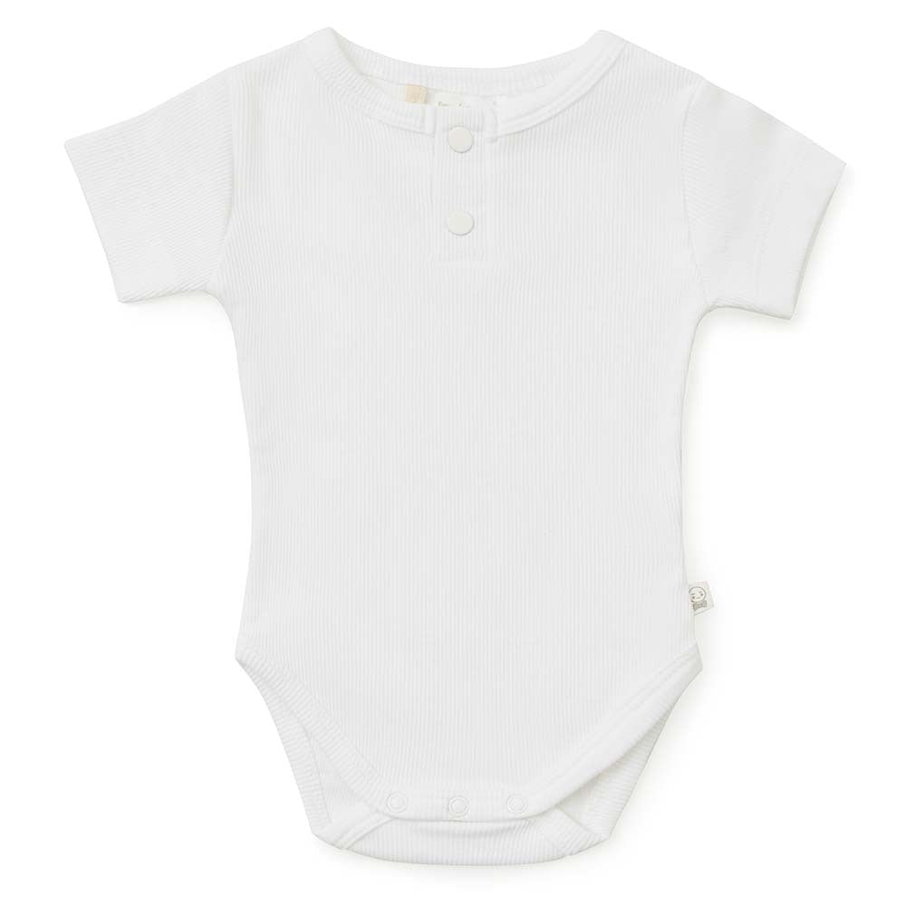 Milk Short Sleeve Organic Bodysuit - View 2