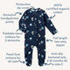 Milky Way Organic Snuggle Sleepsuit Zip Footie - Thumbnail 4