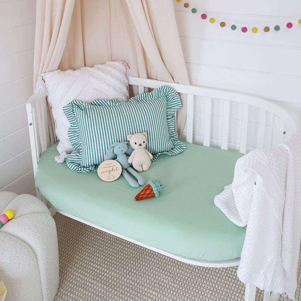 Mint Organic Fitted Cot Sheet - View 1