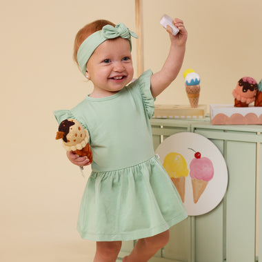 Mint Short Sleeve Organic Dress | Snuggle Hunny