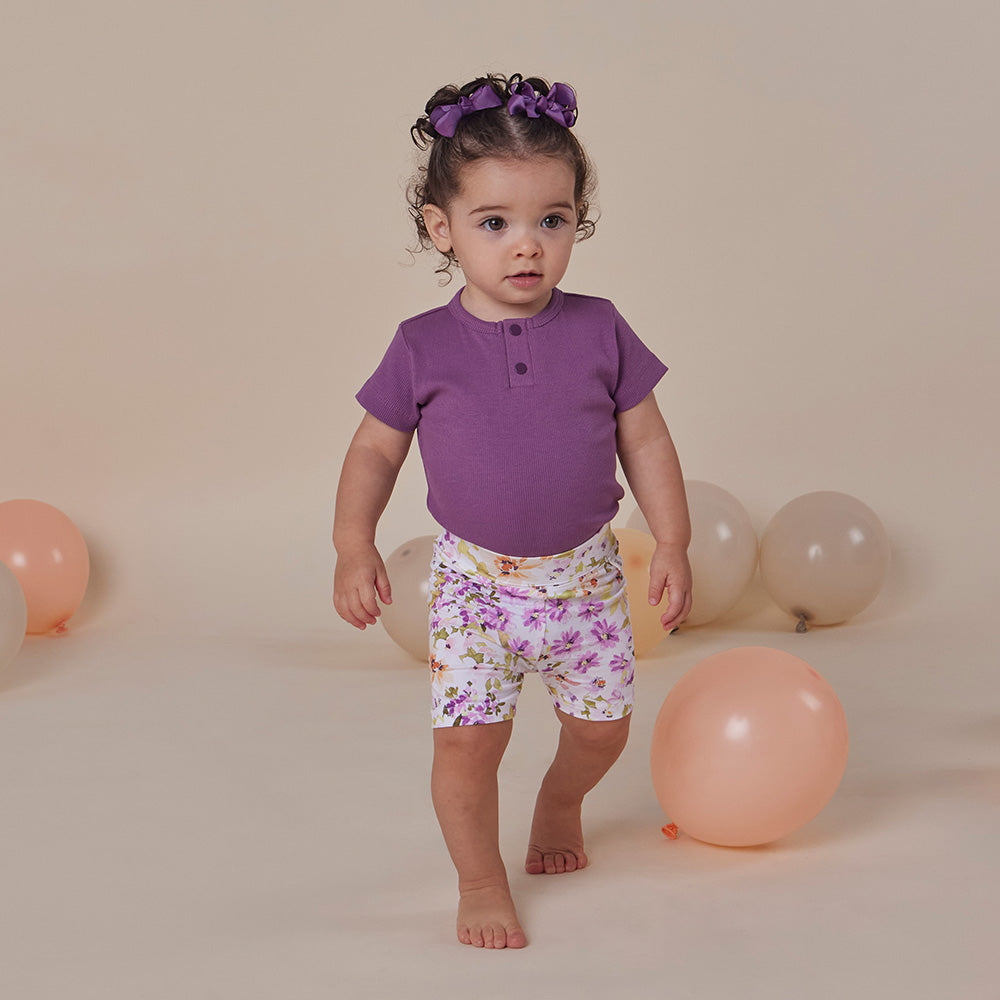 Mulberry Rib Short Sleeve Organic Bodysuit - View 9
