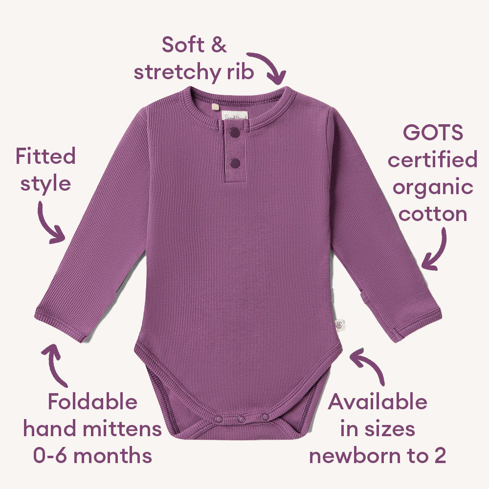 Mulberry Long Sleeve Organic Bodysuit - View 4