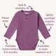 Mulberry Long Sleeve Organic Bodysuit - Thumbnail 4